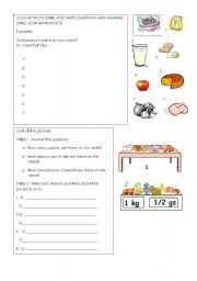 English Worksheet: How many/ much
