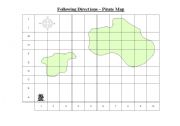 English Worksheet: Following Directions - Pirate Map