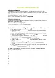 English worksheet: Adjectives ending in -ing and -ed