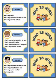 English Worksheet: WHO IS WHO? FAMILY GAME (PART 2)