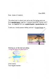 English Worksheet: End of school year letter (2)