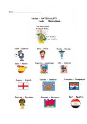 English worksheet: Nation - Nationality