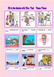 English Worksheet: English Demonstratives That - This -These - Those