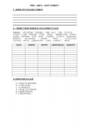 English worksheet: Food and Drinks