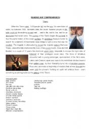 English Worksheet: READING AND COMPREHENSION-TITANIC