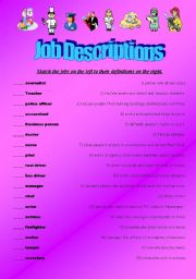 Job Descriptions - (( 5 pages )) - Elementary - Editable
