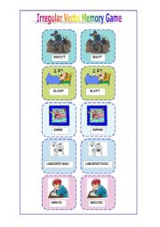 Irregular verbs memory game ( 5 of 6)