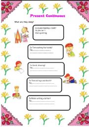 English Worksheet: Present continuous