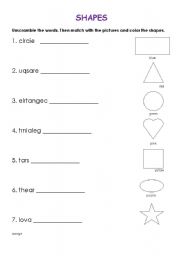 English worksheet: Shapes