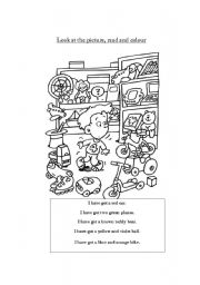 English Worksheet: toys + have got 