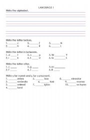 English worksheet: Alphabet