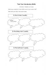 English worksheet: Rooms in a House