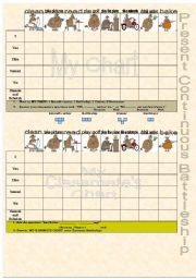 English Worksheet: Present Continuous Battleship