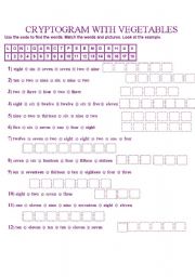 English Worksheet: CRYPTOGRAM WITH VEGETABLES