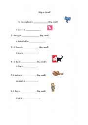 English Worksheet: Big or Small