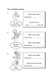 English worksheet: Age