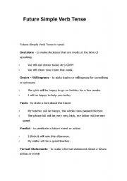 English worksheet: Furture simple/Past com/Use to