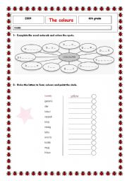 English worksheet: colours