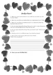 English Worksheet: Borken heart?