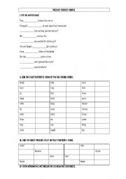 English worksheet: PRESENT PERFECT DRILL