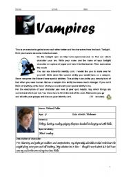 English Worksheet: twilight charachters