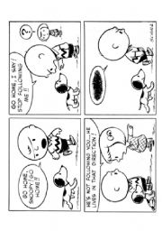 peanuts comic for writing