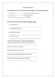 English worksheet: Present Simple Worksheet