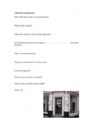 English worksheet: Cheltenham Shopping Quiz