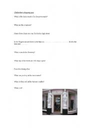 English Worksheet: Cheltenham Shopping Quiz