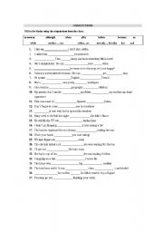 English Worksheet: Conjunctions