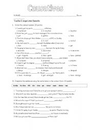 English Worksheet: Causatives (active and passive)