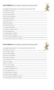 English Worksheet: ORDER OF ADJECTIVES