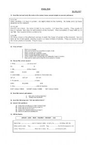 English Worksheet: Present Simple-continuous and past simple