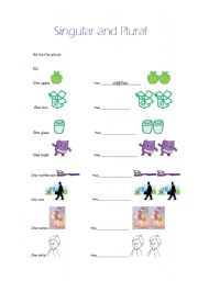 English Worksheet: Singular and Plural