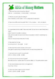 English Worksheet: Listening activity- ABCs of money matters