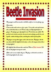 English worksheet: Beetle Invasion  Funny Card Game