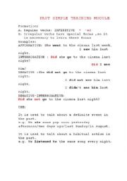 English Worksheet: Past Simple Training Module