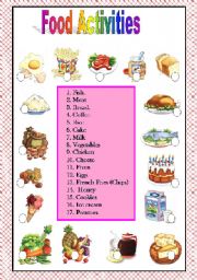 Food Activities ··1 - ESL worksheet by emaflor