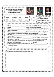 English Worksheet: soccer and past simple -Lionel Messi