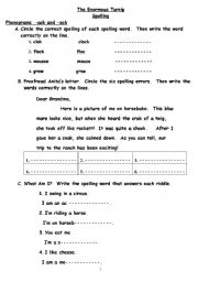 English Worksheet: spelling