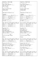 English Worksheet: Katy Perry song - Hot N´cold