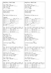 English worksheet: Katy Perry song - Hot N´cold