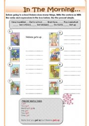 English Worksheet: In the morning.... Routines