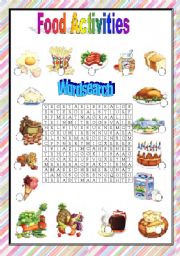 English Worksheet: Food Activities 2