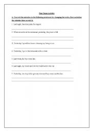 English worksheet: Past tense test