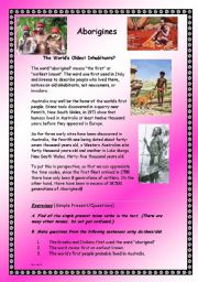 Australian Aborigines - The Natives  - Complete Grammar Unit of Work -Intermediate - (( 13 Pages )) - Editable