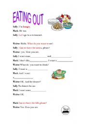English Worksheet: Conversation Eating out