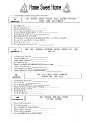 English Worksheet: At home : Vocabulary exercises