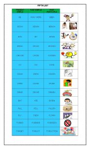 English Worksheet: irregular verbs 5th list
