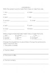 English Worksheet: Plurals - adding -s or-es